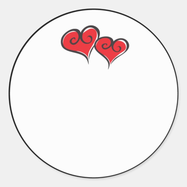 red-hearts classic round sticker (Front)