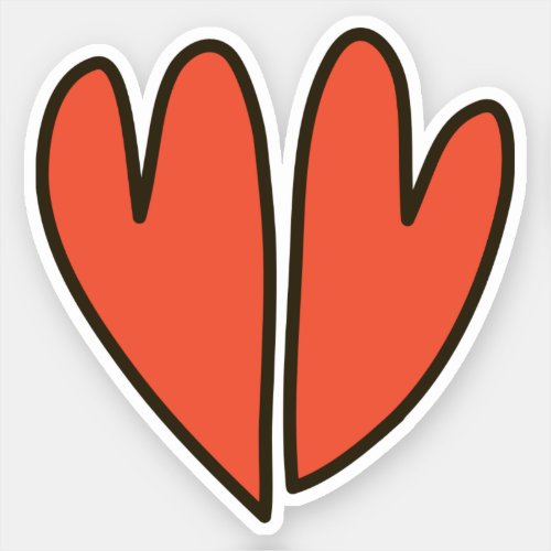 Red Hearts Clipart Custom_Cut Vinyl Sticker