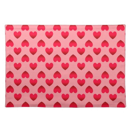 Red hearts cloth placemat