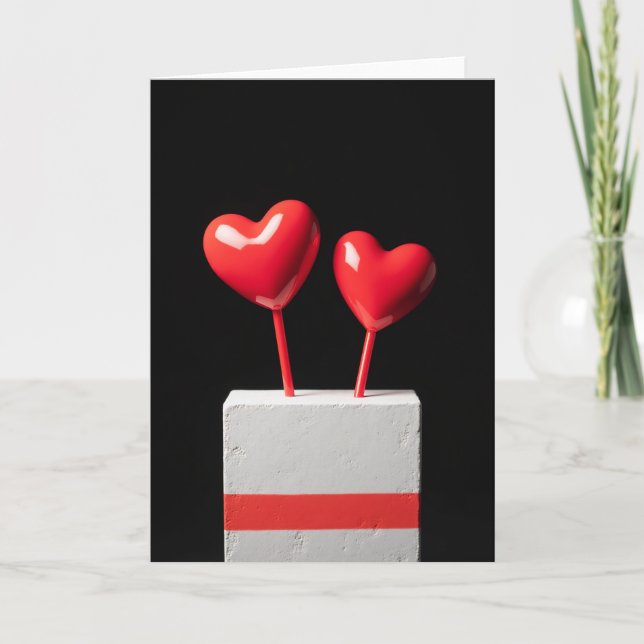 Red Hearts Concrete Love Card (Front)