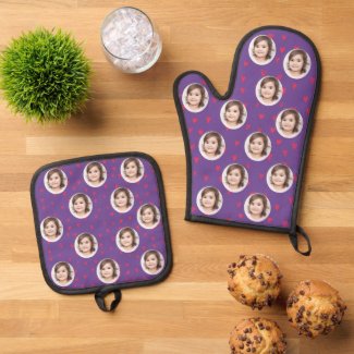 Red Hearts Custom kid's Photo Purple