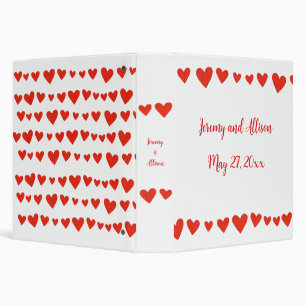 Red Hearts Custom Wedding Binders
