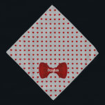 Red Hearts Cute Bow Tie Personalized Gray Pet Bandana<br><div class="desc">Red hearts sprinkled over a gray canvas, finished with a cute matching bow tie, and personalized with your pet's name. Fill in the template to add your pet's name, or remove the name option altogether; whichever you prefer. Background color can be changed, using the edit menu. Text style, size, and...</div>