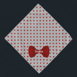 Red Hearts Cute Bow Tie Personalized Gray Pet Bandana<br><div class="desc">Red hearts sprinkled over a gray canvas, finished with a cute matching bow tie, and personalized with your pet's name. Fill in the template to add your pet's name, or remove the name option altogether; whichever you prefer. Background color can be changed, using the edit menu. Text style, size, and...</div>