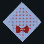 Red Hearts Cute Bow Tie Personalized Pet Name Pet Bandana<br><div class="desc">Oxford blue,  dotted with red hearts,  and finished with a matching bow tie...  personalized with your pet's name. Background color,  and text style,  size and color can be changed,  using the edit menu.</div>