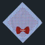 Red Hearts Cute Bow Tie Personalized Pet Name Pet Bandana<br><div class="desc">Oxford blue,  dotted with red hearts,  and finished with a matching bow tie...  personalized with your pet's name. Background color,  and text style,  size and color can be changed,  using the edit menu.</div>