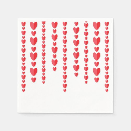 Red Hearts Cute Valentines  Napkins