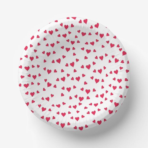 Red Hearts Cute Whimsical Simple Minimalist Paper Bowls