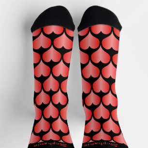 Red Hearts Design Personalised Socks