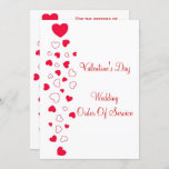 Red Hearts Design Valentines Day Wedding Program