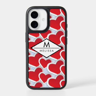 Red Hearts Doodle Pattern Cute iPhone 17 Case