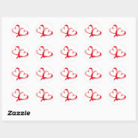 Double Red Hearts Love Sticker