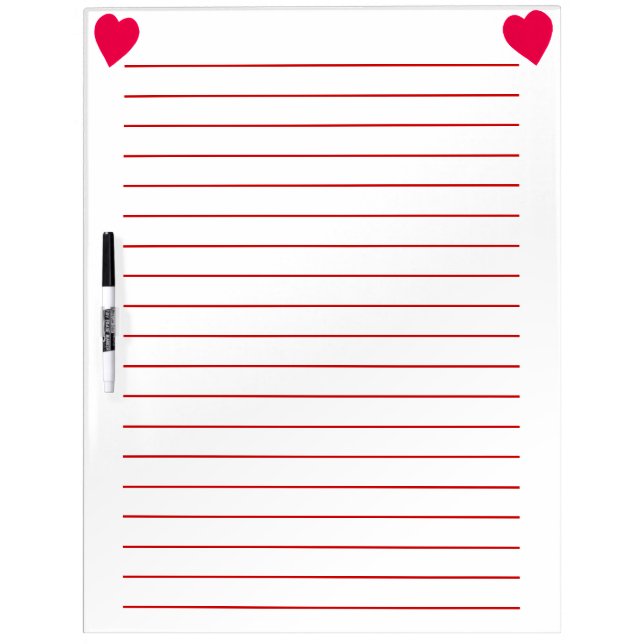 Red Hearts Dry Erase Board (Front)