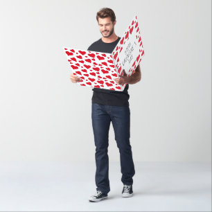 Red Hearts Everywhere Valentines Personalized Big Card