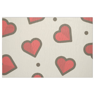 Red hearts fabric