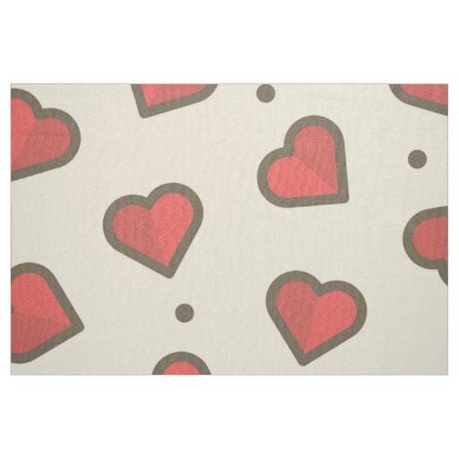 Red hearts fabric