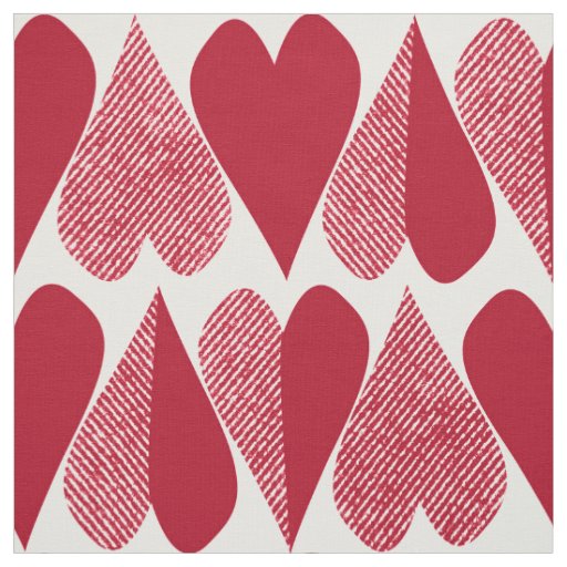 Red hearts . fabric
