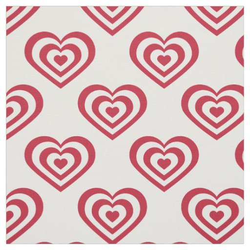 Red Hearts Fabric