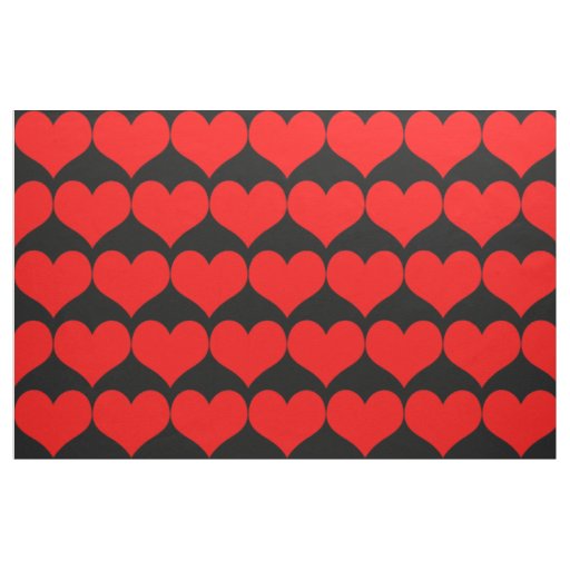 Red Hearts Fabric