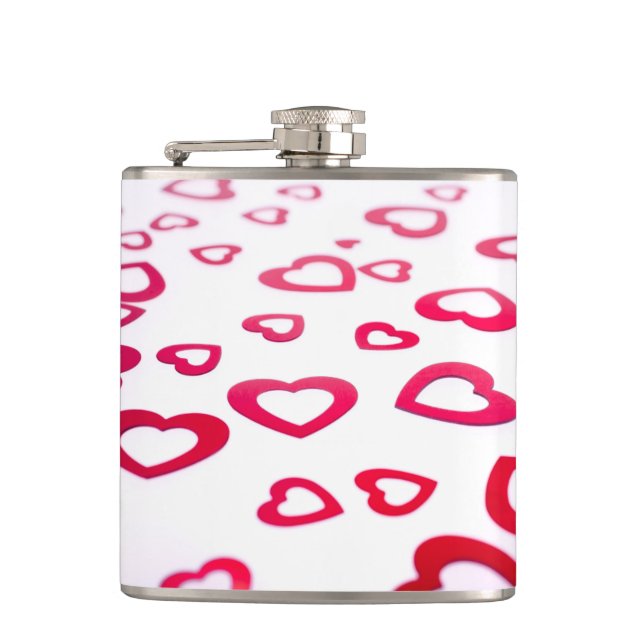 Red hearts flask (Front)