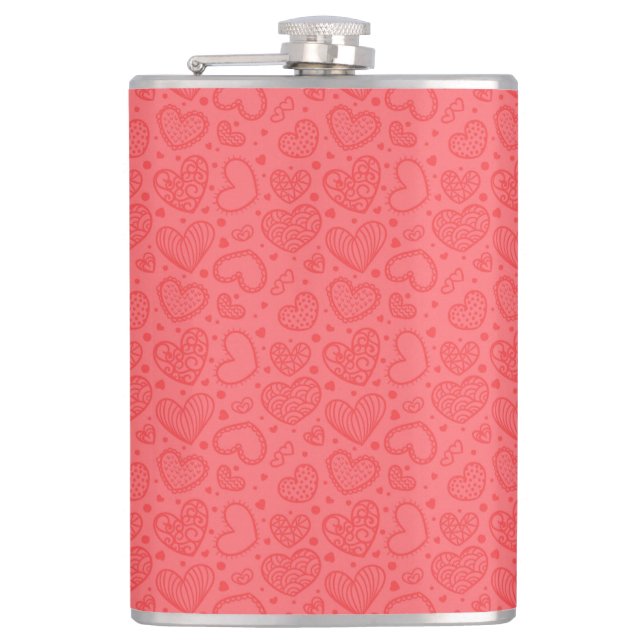 Red Hearts Flask Love (Front)