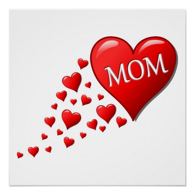 RED HEARTS FOR MOM POSTER (Front)