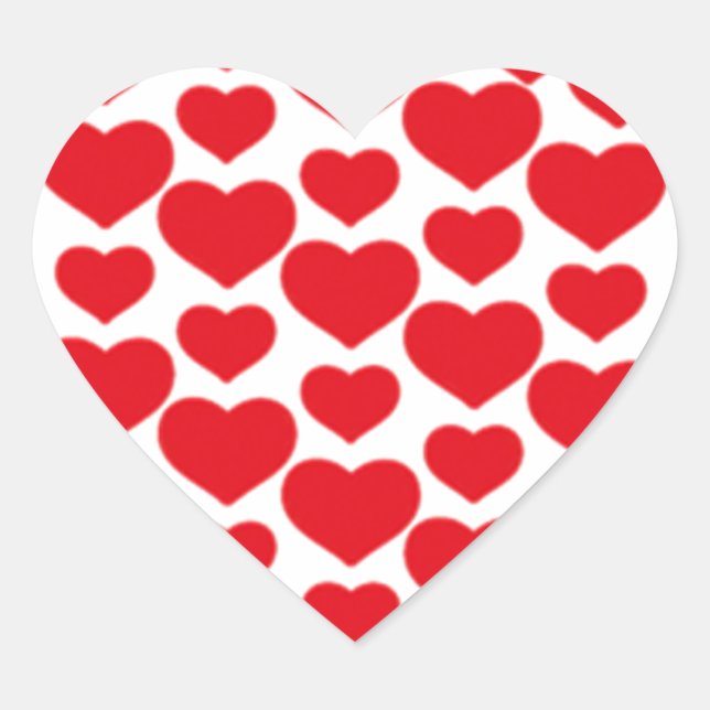 Red Hearts for Valentine - Heart Sticker (Front)