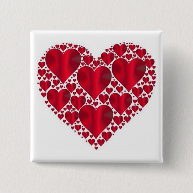 RED HEARTS FOR VALENTINE'S DAY BUTTON (Front)