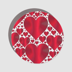 RED HEARTS FOR VALENTINE'S DAY CAR MAGNET