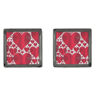 RED HEARTS FOR VALENTINE'S DAY CUFFLINKS