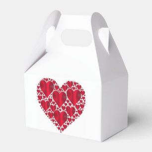 RED HEARTS FOR VALENTINE'S DAY FAVOR BOXES