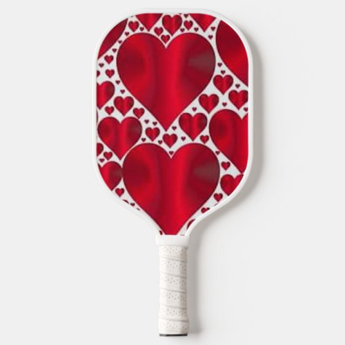 RED HEARTS FOR VALENTINES DAY PICKLEBALL PADDLE