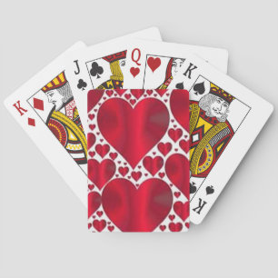 RED HEARTS FOR VALENTINE'S DAY POKER CARDS