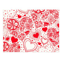 Red Hearts for Valentine's Day Postcard