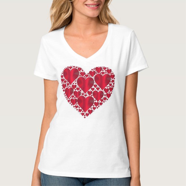 RED HEARTS FOR VALENTINE'S DAY T-Shirt (Front)