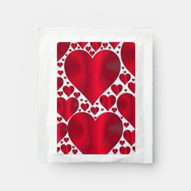 RED HEARTS FOR VALENTINE'S DAY TEA BAG DRINK MIX (Front)