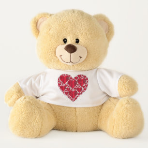 RED HEARTS FOR VALENTINE'S DAY TEDDY BEAR