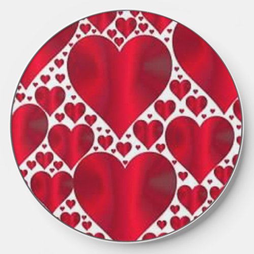 RED HEARTS FOR VALENTINES DAY WIRELESS CHARGER 