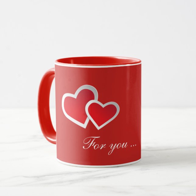 Red Hearts For you ... Personalize Mug (Front Left)