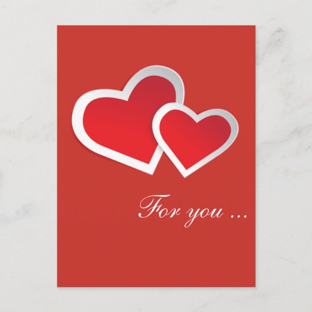 Red Hearts For you ... Personalize Postcard (Front)