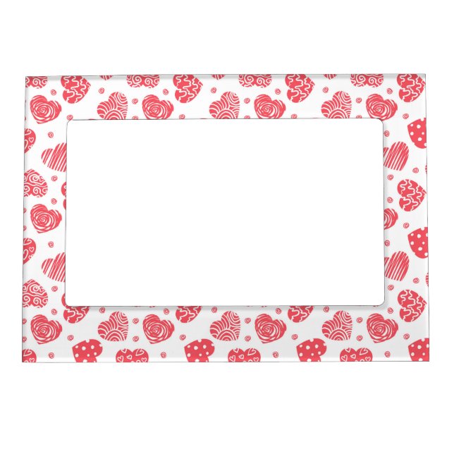 Red Hearts Gift Love Friends Family Magnetic Frame (Front)