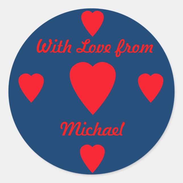 Red Hearts Gift Sticker (Front)