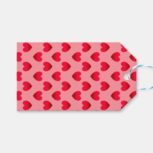 Red hearts gift tags