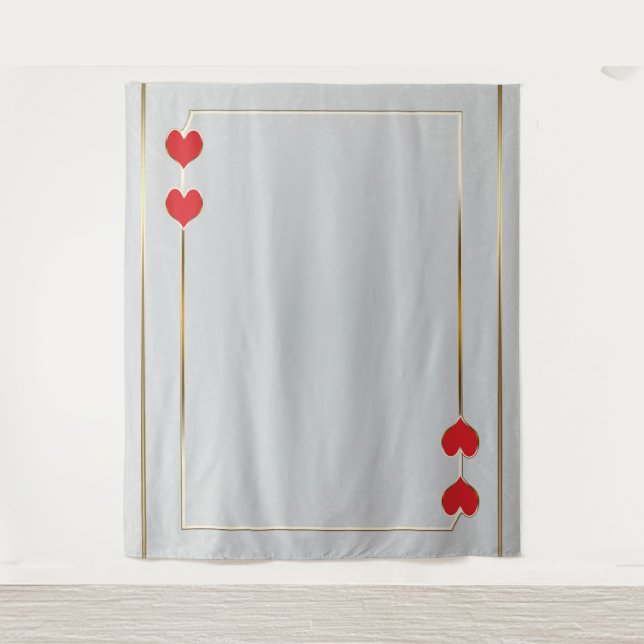 Red Hearts Gold Card Photography Backdrop (Front)
