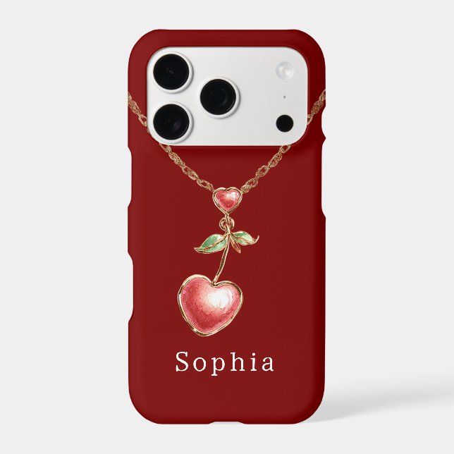 Red Hearts Gold Necklace Case-Mate iPhone Case (Back)