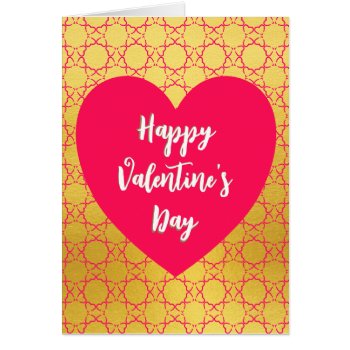 Red Hearts Gold Valentine's Day Card by LoudAndSassy at Zazzle