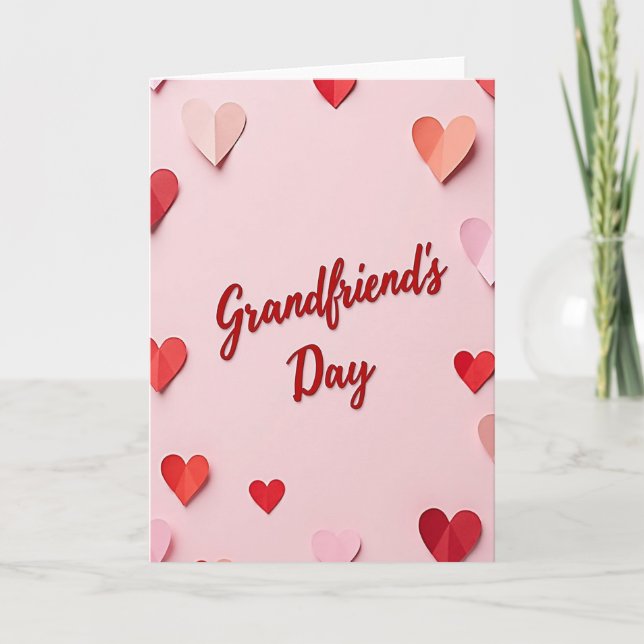 Red Hearts Grandfriend Day Card (Front)