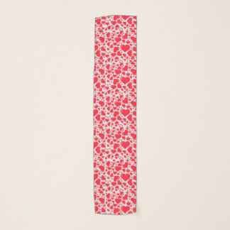 Red Hearts Grey Valentine's Day Scarf