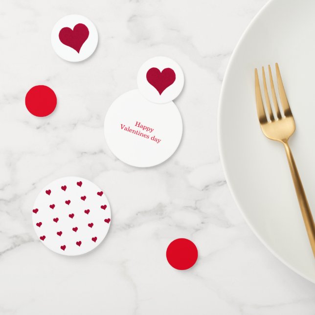 Red hearts happy valentines day confetti (Group)