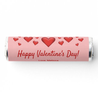 Red Hearts Happy Valentine's Day &amp; Custom Text Breath Savers® Mints